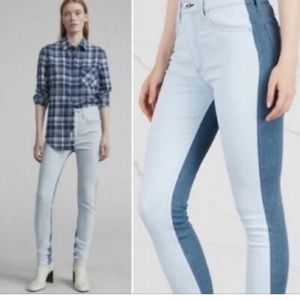 RAG & BONE High Rise Skinny in Double Blues Size 29 New
